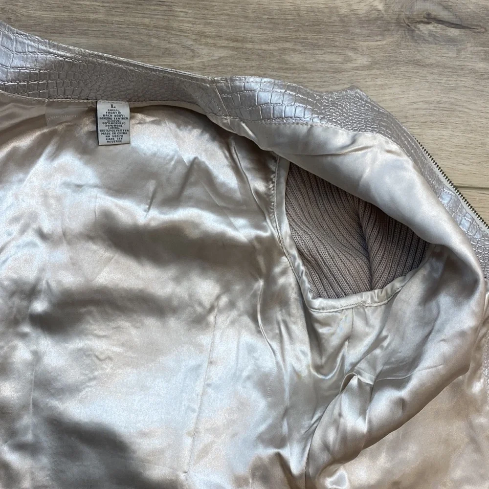 Phosphorus‎ Genuine Leather Knit Sleeve Moto Jacket